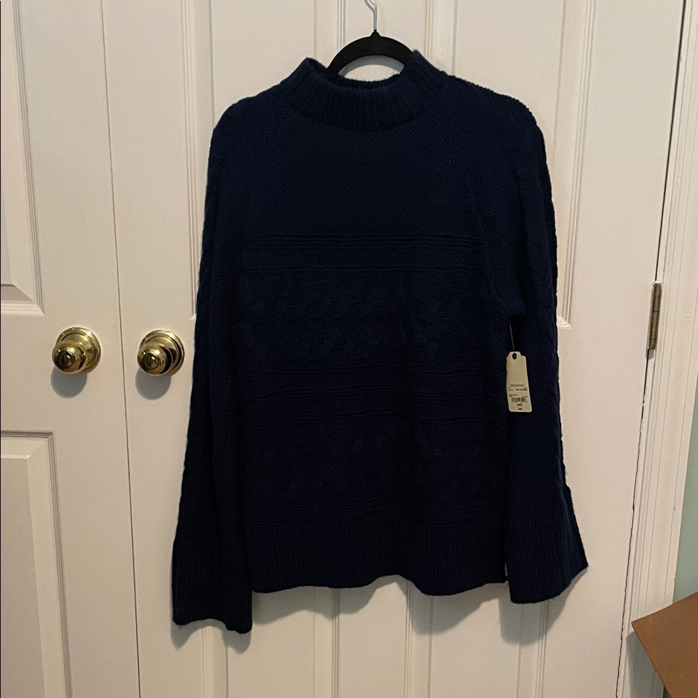 St. John's Bay Navy Women's Cowl Neck Sweater